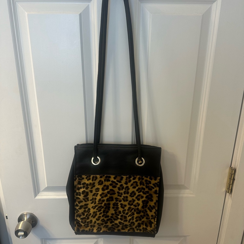 Leopard Print Black Tote Bag